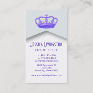 Carte De Visite POURPRE du modèle V2 de princesse ou de Reine de