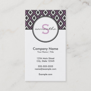 Carte De Visite Pourpre et gris modernes
