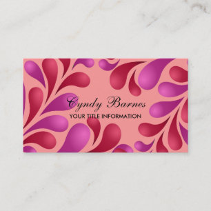 Carte de visite pourpre et rouge
