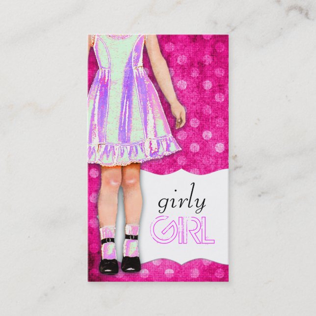 Carte De Visite Pourpre génial de poupée Girly de fille de la (Devant)