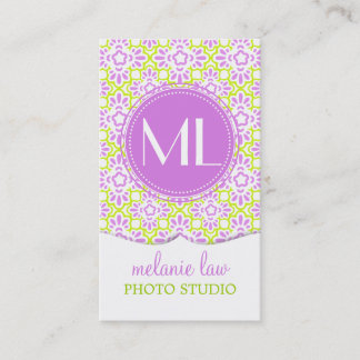 Carte De Visite Pourpre lilas de damassé élégante d'arabesque