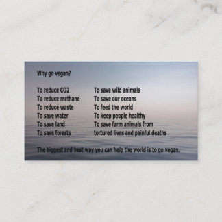 Carte De Visite Pourquoi vont-ils le végétalien ? Affaire-type