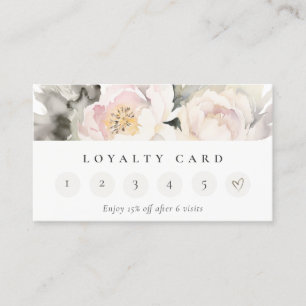 Carte De Visite Poussée Bleu Peony Floral Bunch 6 Punch Loyauté
