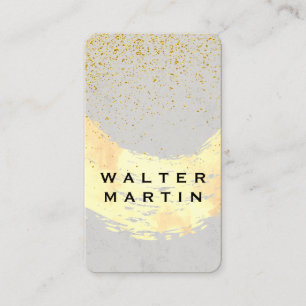 Carte De Visite Poussière Or Chic Brossée / Gris