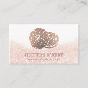 Carte De Visite Poussins d'or rose moderne glitterie boulangerie m