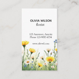 Carte De Visite Prairie de Fleurs Sauvages Délicates
