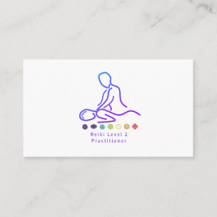 Carte De Visite Praticien de niveau 2 Reiki Plan Blanc