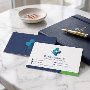 Carte De Visite Pratique Médicale Minimaliste Moderne Logo Perso