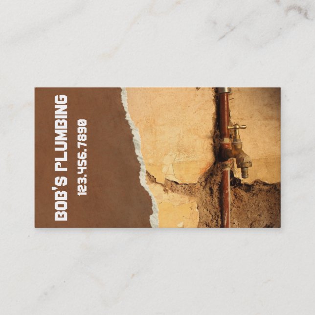 Carte de visite pratique Plomberie Plombier Robine (Devant)