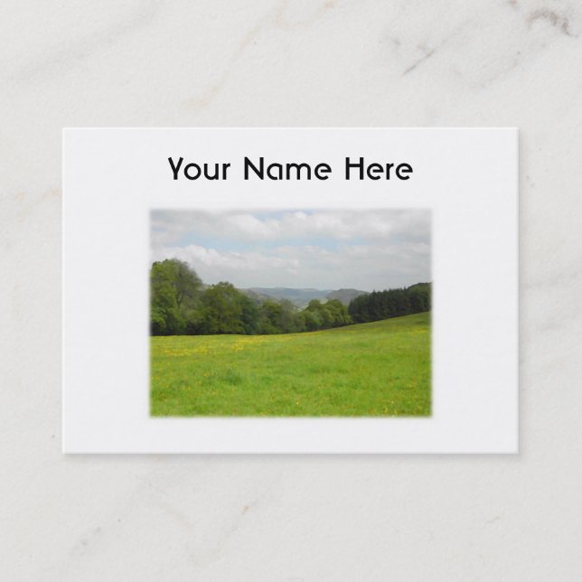 Carte De Visite Pré vert. Paysage de campagne. Coutume (Devant)