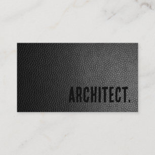 Carte De Visite Premier architecte en faux cuir noir
