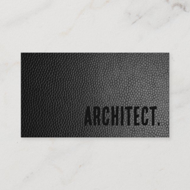 Carte De Visite Premier architecte en faux cuir noir (Devant)