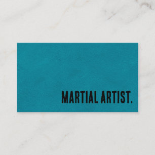 Carte De Visite Premier Artiste Martial Faux Cuir Bleu