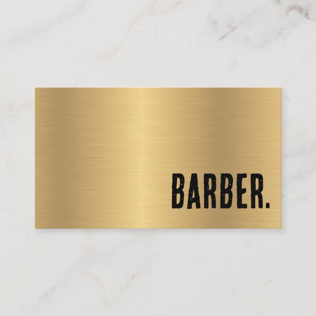 Carte De Visite Premier Barber Faux Or (Devant)