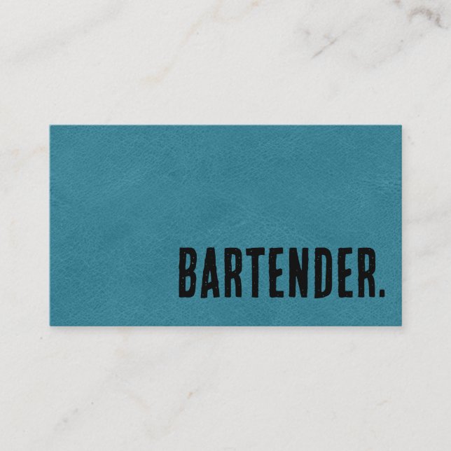 Carte De Visite Premier Barman Cuir Faux Noir (Devant)