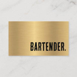 Carte De Visite Premier Barman Faux Or