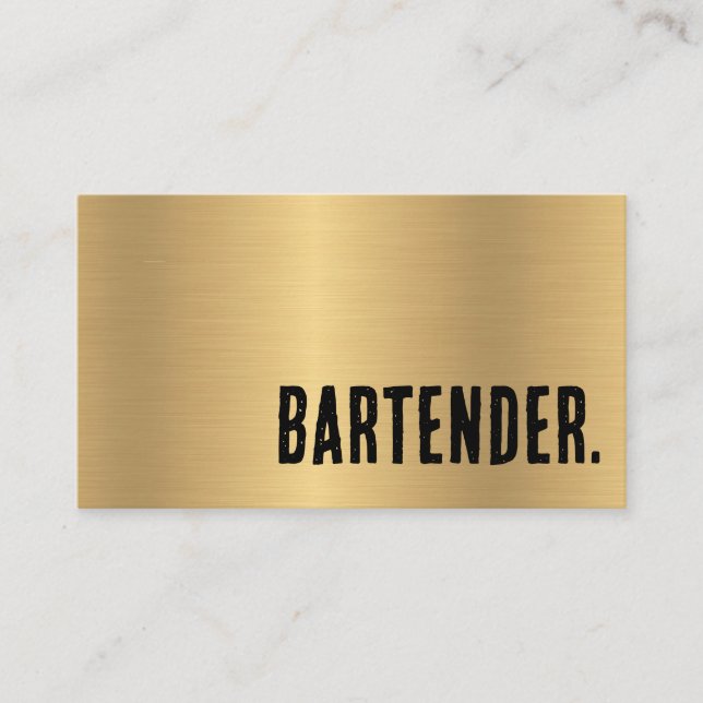 Carte De Visite Premier Barman Faux Or (Devant)