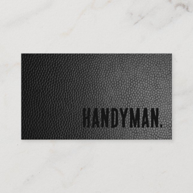 Carte De Visite Premier Black Faux Leather Handyman (Devant)