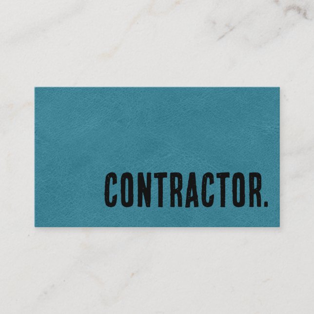 Carte De Visite Premier Blue Faux Cuir Contractant (Devant)