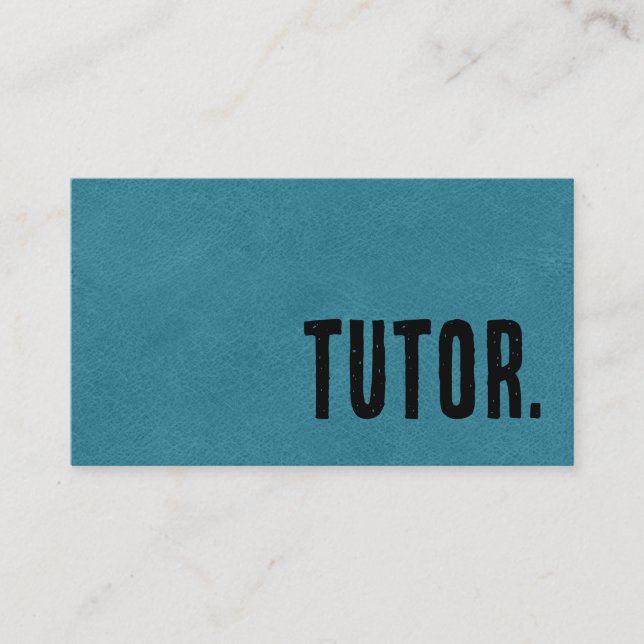 Carte De Visite Premier Blue Faux Cuir Professeur (Devant)