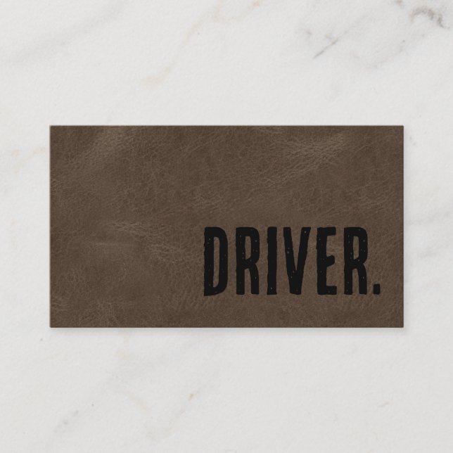 Carte De Visite Premier Brun Faux Cuir Conducteur (Devant)