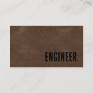 Carte De Visite Premier Brun Faux Cuir Ingénieur