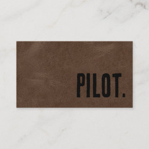 Carte De Visite Premier Brun Pilote Faux Cuir