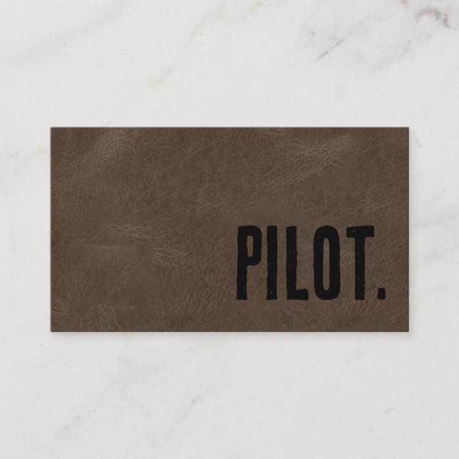 Carte De Visite Premier Brun Pilote Faux Cuir (Devant)