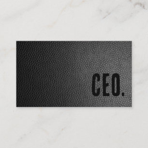 Carte De Visite Premier CEO en faux cuir noir