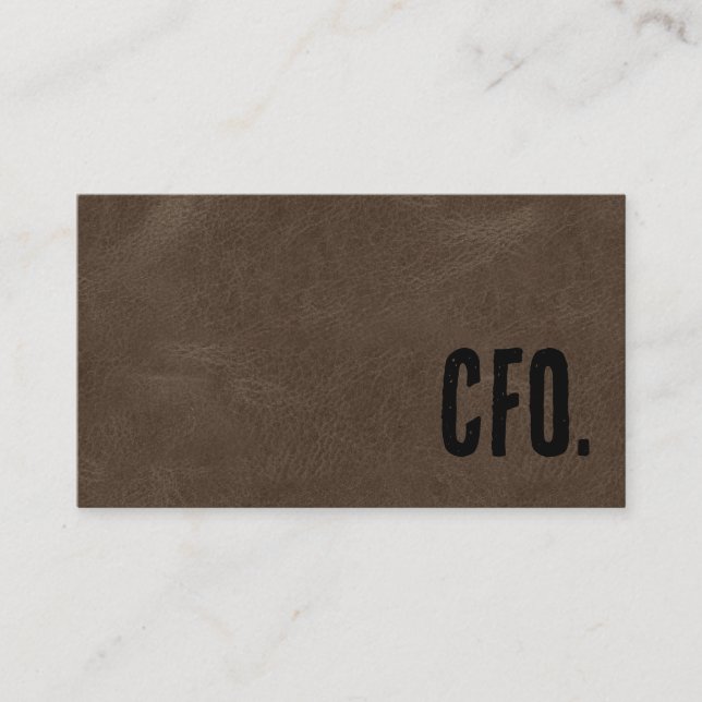 Carte De Visite Premier CFO en cuir Brown Faux (Devant)