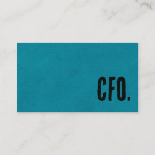 Carte De Visite Premier CFO en Faux Cuir Bleu