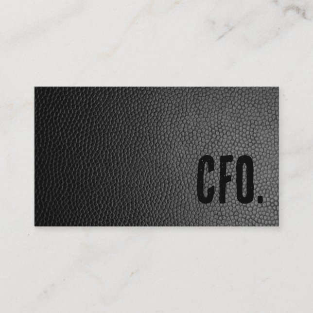 Carte De Visite Premier CFO en faux cuir noir (Devant)