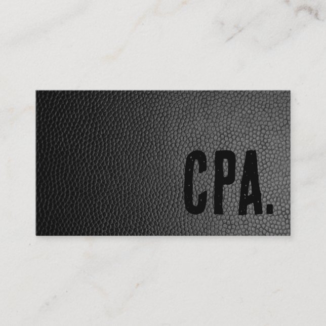 Carte De Visite Premier comptable en faux cuir noir (Devant)
