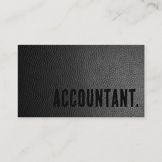 Carte De Visite Premier comptable en faux cuir noir (Devant)