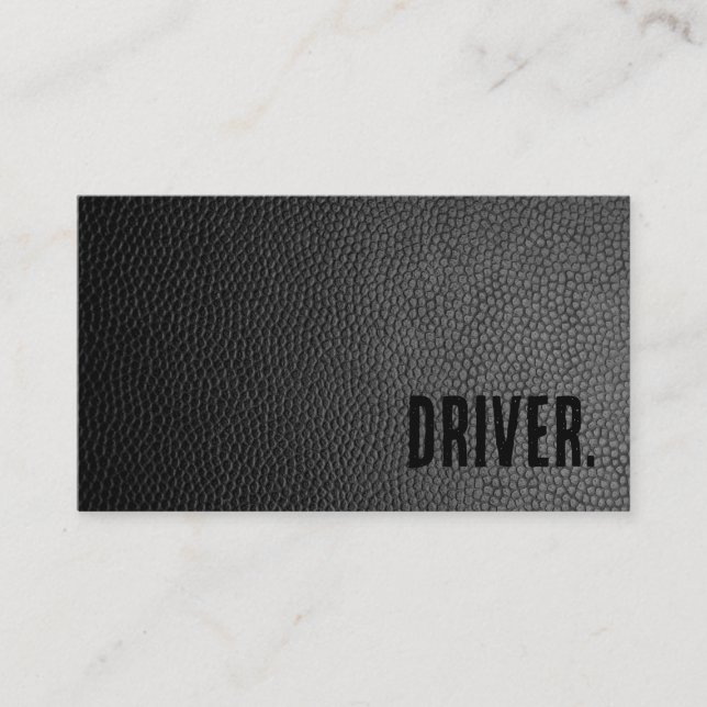 Carte De Visite Premier conducteur en faux cuir noir (Devant)