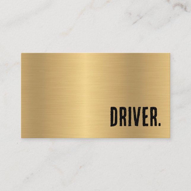 Carte De Visite Premier Conducteur Métallic Or Faux (Devant)