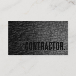 Carte De Visite Premier Contracteur en Cuir Faux Noir