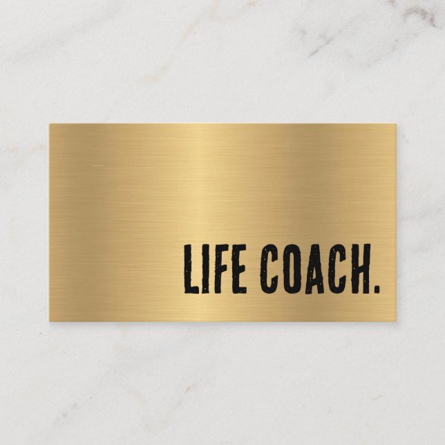 Carte De Visite Premier faux coach de vie en or (Devant)
