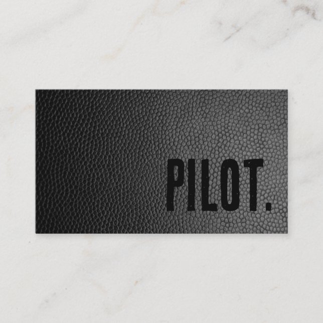 Carte De Visite Premier Pilote en Faux Cuir Noir (Devant)