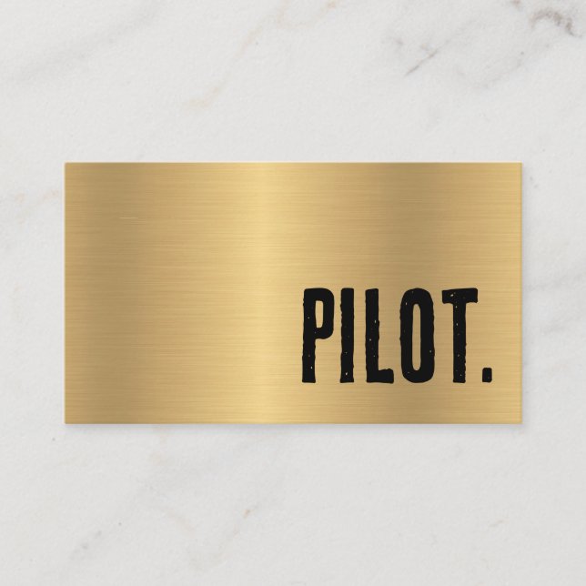 Carte De Visite Premier Pilote Faux Or (Devant)