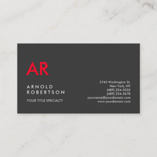 Carte De Visite Première Personnaliser minimaliste monographique e