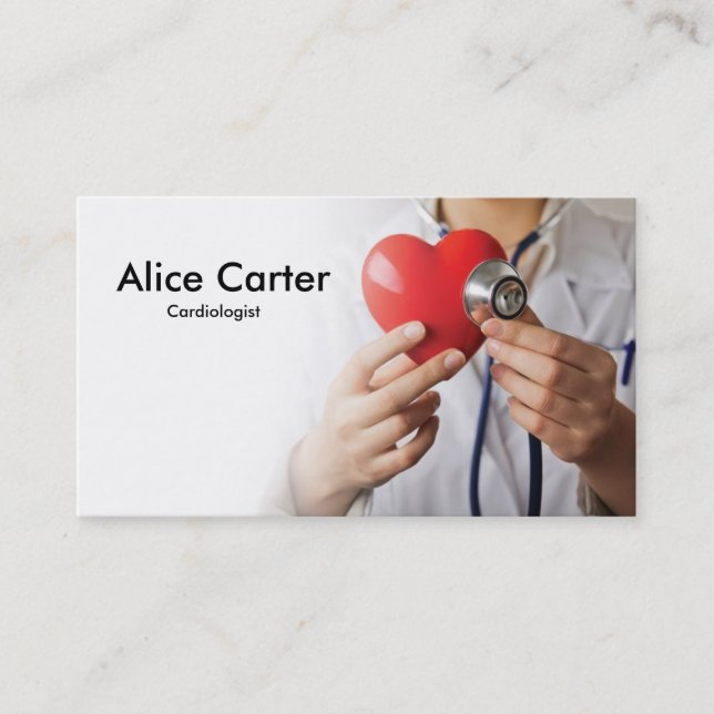 Carte De Visite Premiers secours de docteur Clinic de coeur de (Devant)
