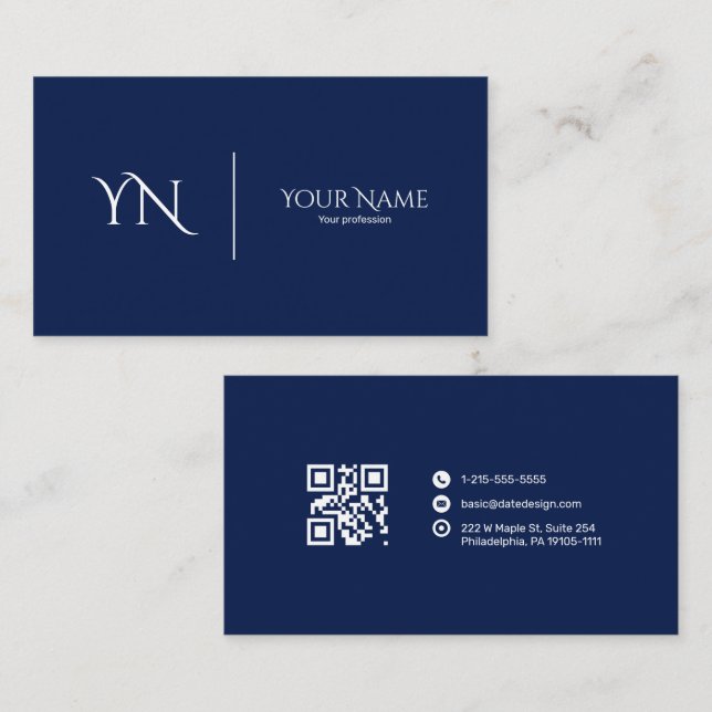 Carte de visite Premium avec code QR (Devant / Derrière)