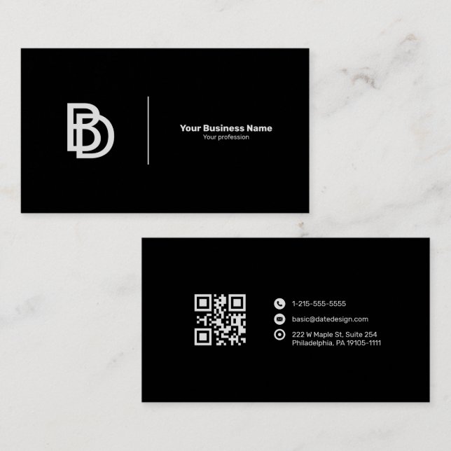 Carte de visite Premium avec logo et code QR (Devant / Derrière)