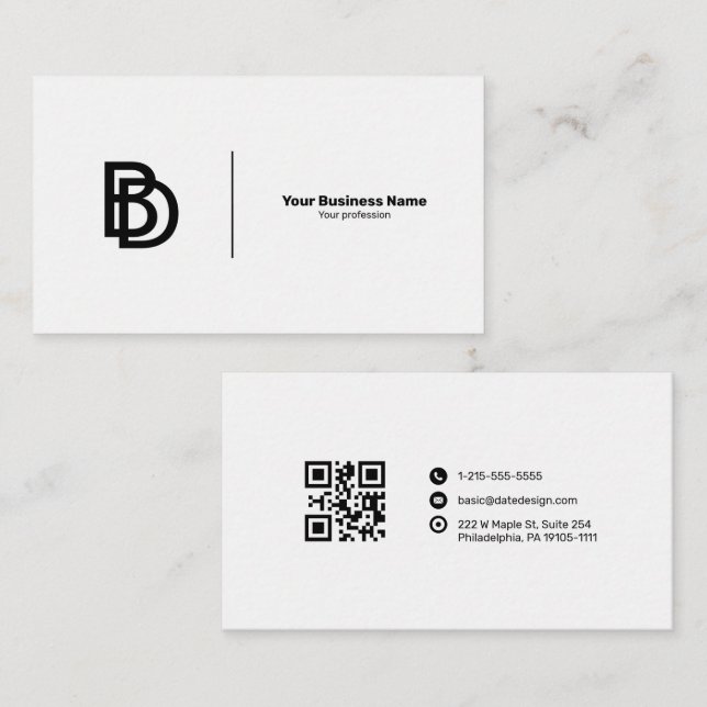 Carte de visite Premium avec logo et code QR (Devant / Derrière)