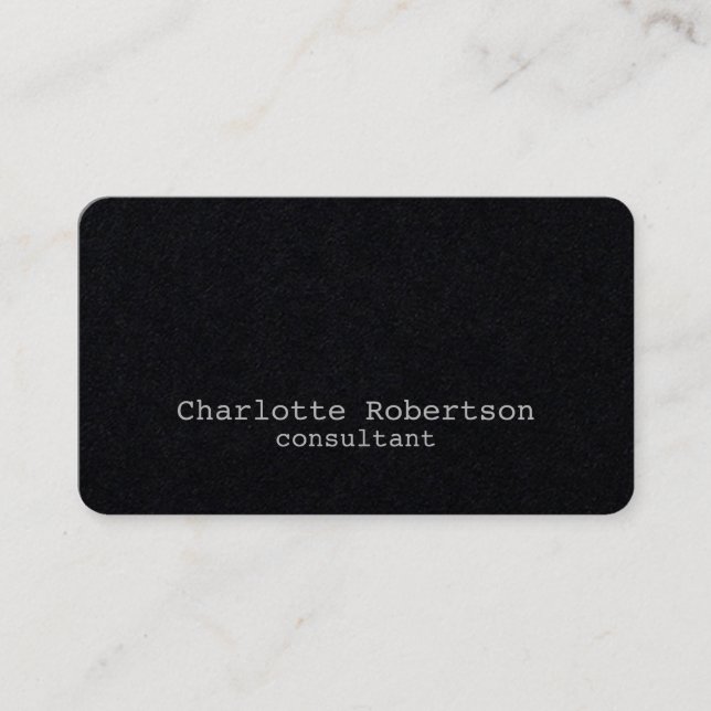 Carte De Visite Premium Black Plain Creative Modern Consultant (Devant)