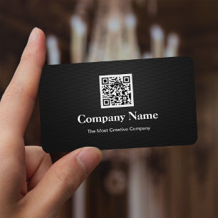 Carte De Visite Premium Black White Company Business Code QR Logo