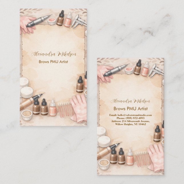 Carte De Visite Premium Brows Beauty Business (Devant / Derrière)