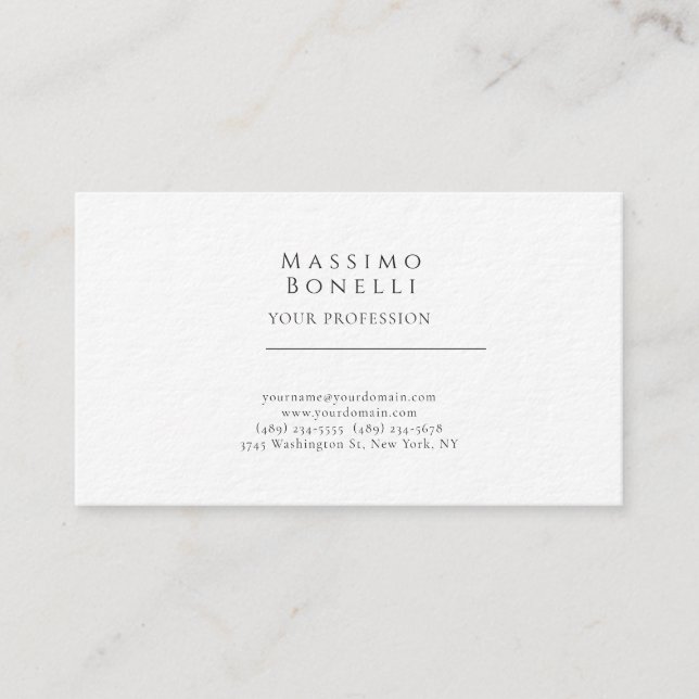 Carte De Visite Premium Épais Unique Élégant Simple Spécial (Devant)