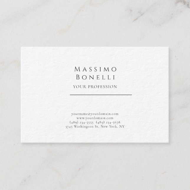 Carte De Visite Premium Épais Unique Élégant Simple Spécial (Devant)